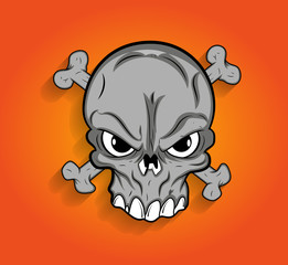 Halloween Scary Skull Vector