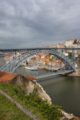 Fototapeta na wymiar Dom Luis I Bridge in Porto and Gaia