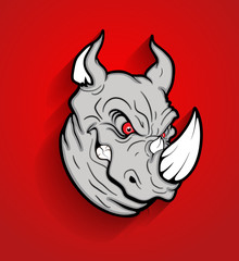 Angry Rhino Head Mascot Vector