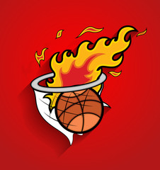 Basket Fireball Vector Graphic