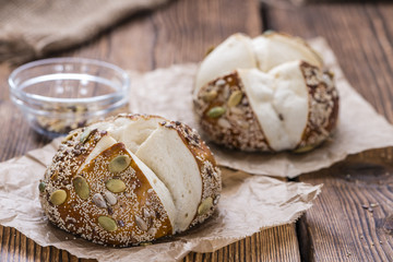 Fresh baked Pretzel Rolls (with seeds)