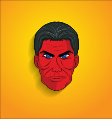 Cartoon Man Face Expression Vector