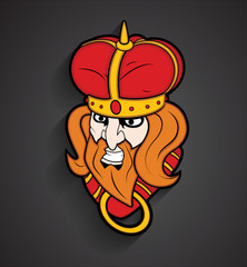 Angry King Character Face Expression