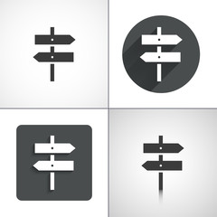 Wooden Arrow icons. Set elements for design.