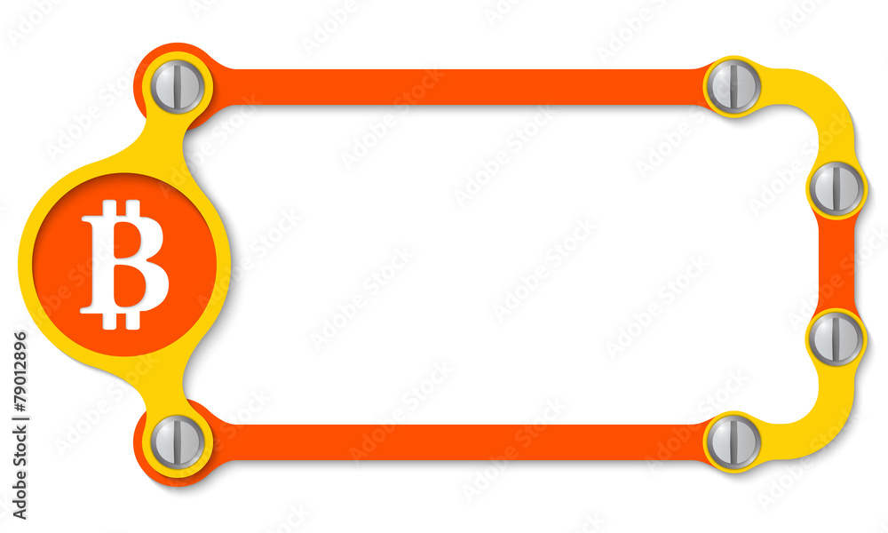 Poster vector frame with screws and bit coin symbol