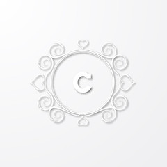 monogram label alphabet shadow halfton