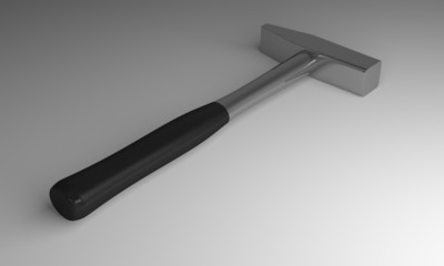 Hammer on gray