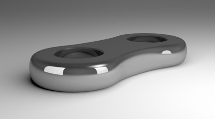 Fototapeta premium Steel link on gray