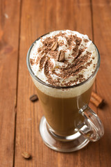 cup of coffee on wood