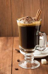 cup of coffee on wood