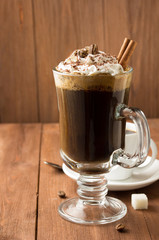 cup of coffee on wood