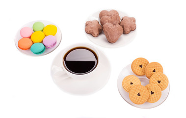 Sweets with cup of coffee