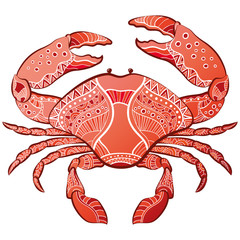 Decorative isolated crab. Vector illustration