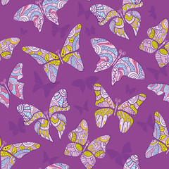 Decorative butterfly. Seamless pattern