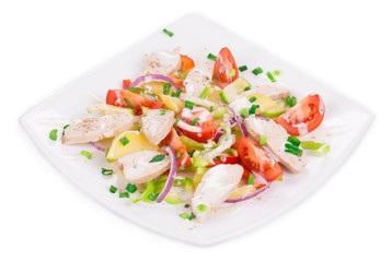 Meat salad with vegetables