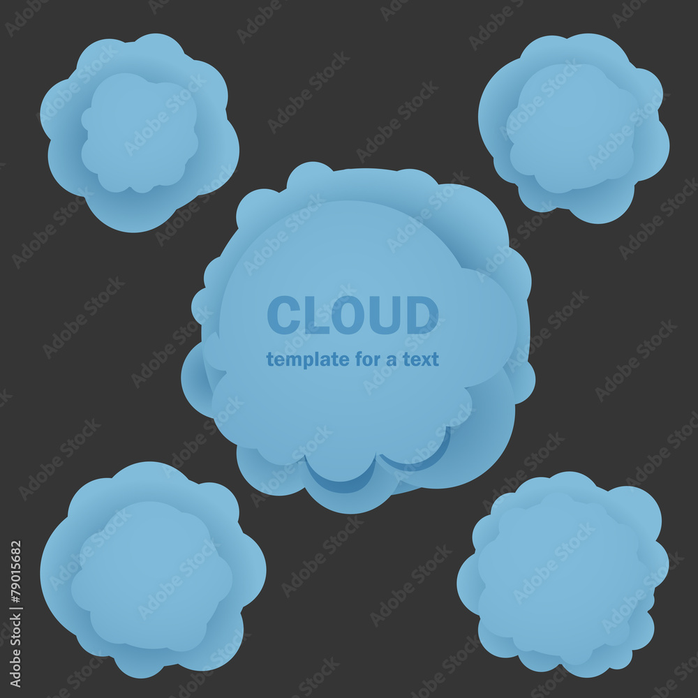 Aufkleber abstract blue clouds. template for a text