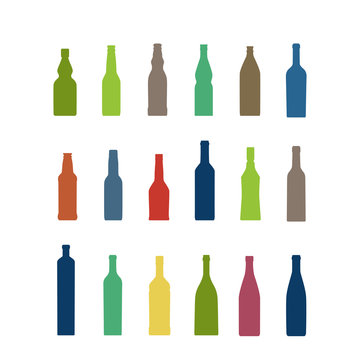 Different bottles collection. Design elements