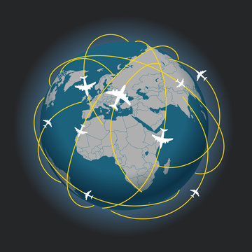 Global travel abstract scheme
