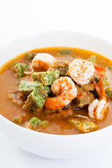 Shrimp and egg sour soup made of tamarind paste