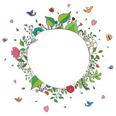 Doodle colorful spring background