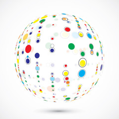 Globe consist of color circles
