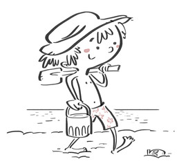 niño en la playa