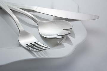 spoon, knife and fork