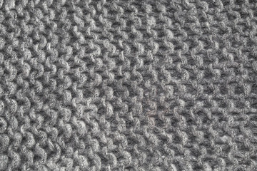 Gray woolen cloth texture weave closeup