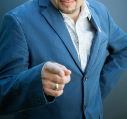 Unrecognizable smiling businessman
