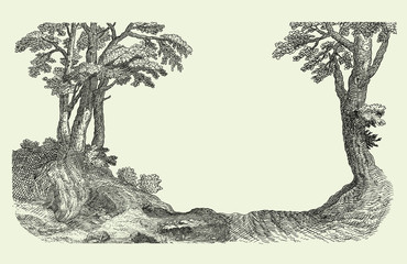 Old village illustration