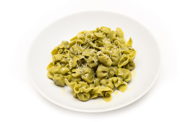 Sacchettini agli spinaci, italian pasta with spinach