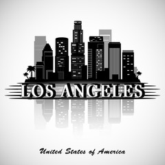 Naklejka premium Los Angeles City Skyline. Typographic Design