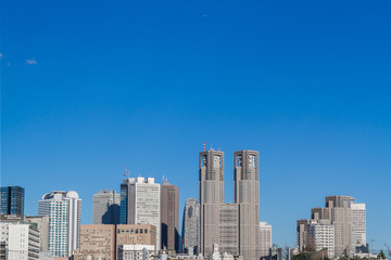 Fototapeta na wymiar 新宿西口　都庁と高層ビル群 High-rise building of Nishishinjuku, Tokyo, Japan