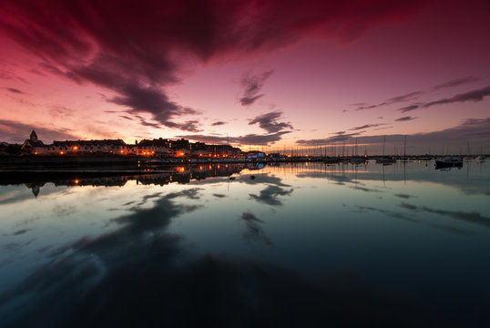 Fototapeta Sunset at Yacht Bay in Malahide