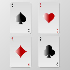 Vector illustration of playing cards aces