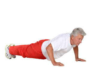 Elderly man exercising