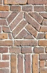 Brick wall pattern vintage design frame and vertical pattern