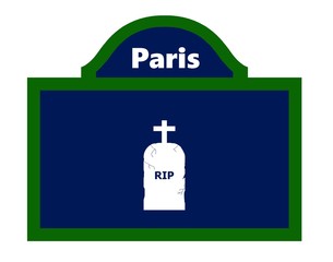 Tombe dans un panneau de rue à Paris