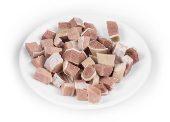 Sliced beef tongue.