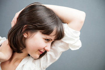 Fototapeta premium Portrait of a smiling beautiful girl