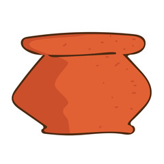 Clay pot isolated illustration