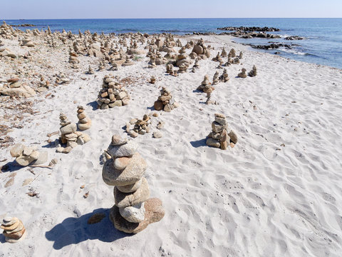 Landscape of Cala Berchida beach in the gulf of Orosei Sardinia