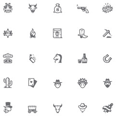 Wild West icon set