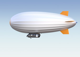 Side view of airship. Clipping path available.