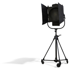 Studio spotlight lighting equipment isolated on white