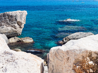 Landscape of Cala delle Sorgenti beach in the gulf of Orosei Sar