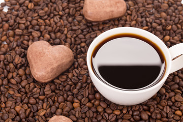 Sweets with cup of coffee