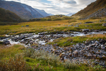 Norwegian mountain autumn landscape near Geiranger