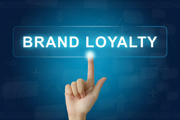 hand press on brand loyalty button on touch screen