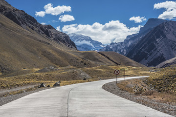 Fototapeta premium Aconcagua, in the Andes mountains in Mendoza, Argentina.